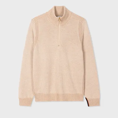 Paul Smith Mens Sweater Zip Neck In Browns