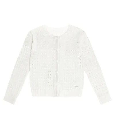 Chloé Kids' Metallic Cotton Cardigan