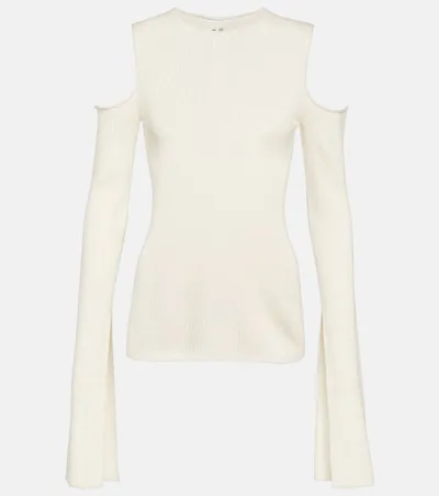 Rick Owens Cutout Virgin Wool Top In White