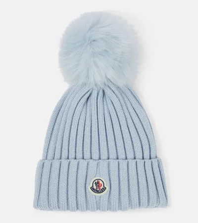 Moncler Virgin Wool Beanie In Black