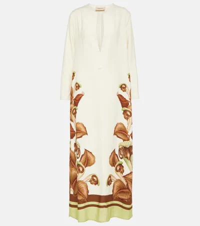 Adriana Degreas Arisaema Printed Maxi Dress In White