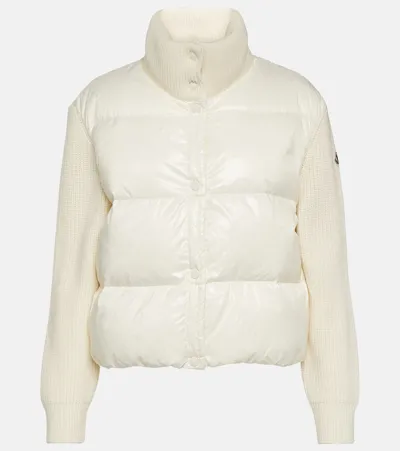 Moncler Off-white Paneled Down Jacket