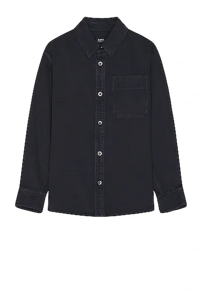 Apc Surchemise Basile Brodee Poitrine In Navy