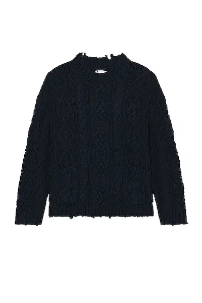 Found Cable Knit Sweater In Navy