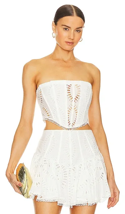 Charo Ruiz Sting Bustier Top In White Samoa