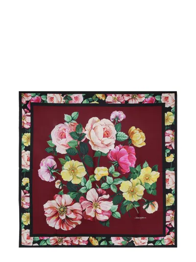 Dolce & Gabbana Floral Printed Twill Scarf In Multi