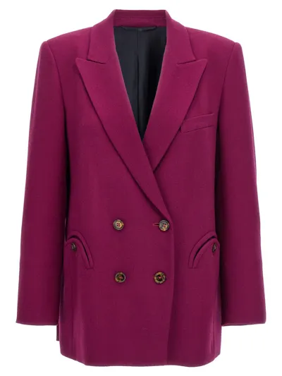 Blazé Milano Everynight Double-breasted Virgin Wool Blazer In Purple