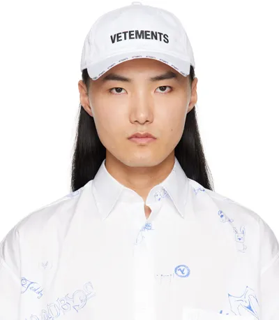 Vetements White Iconic Logo Cap