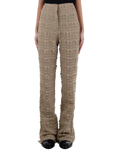 Nanushka Juna Seersucker Trousers In Beige