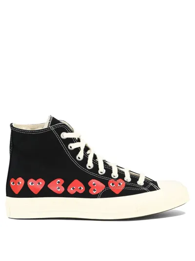 Comme Des Garçons Play "small Hearts" Sneakers In Black