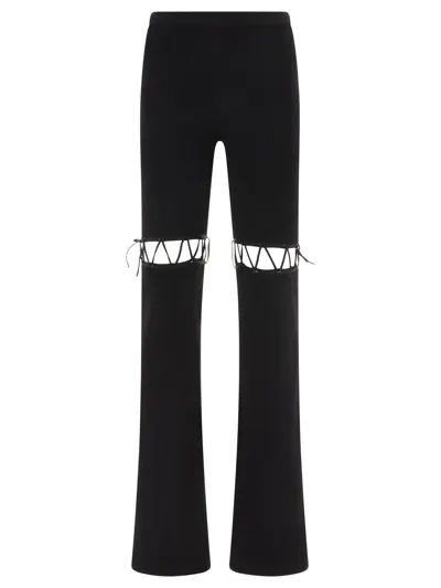 Nensi Dojaka Flared Laced Leggings In Black