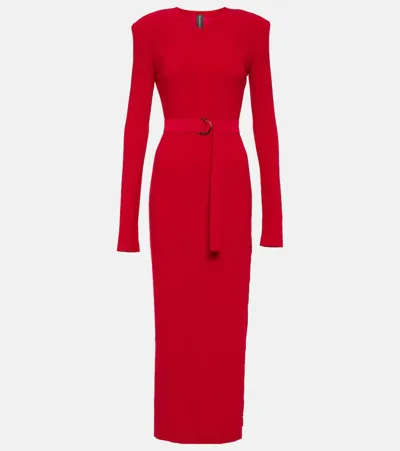 Norma Kamali Jersey Maxi Dress In Red