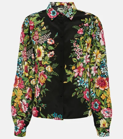 Etro Printed Silk Shirt In Multicolor