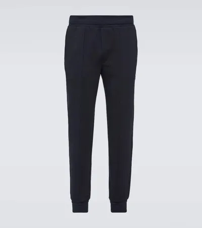 Zegna Cotton-blend Sweatpants In Blue