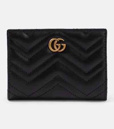 Gucci Gg Marmont Leather Card Case In Black