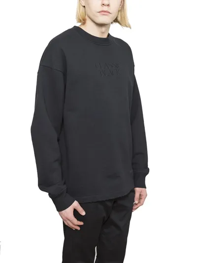 Alexander Wang Long Sleeved Crewneck Sweatshirt In Black