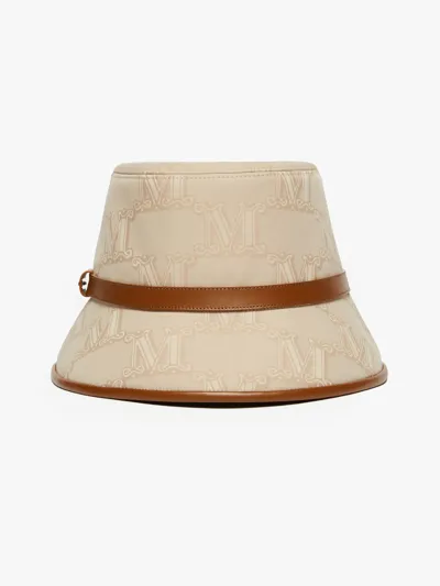 Max Mara Elce Monogram Bucket Hat In Beige