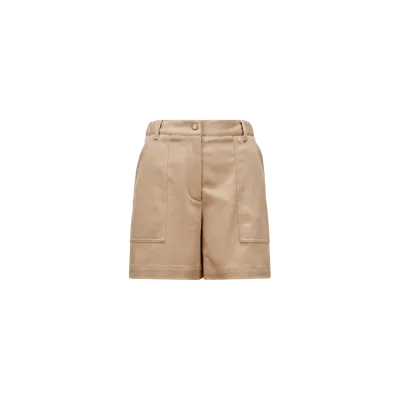 Moncler Collection Gabardine Shorts Beige