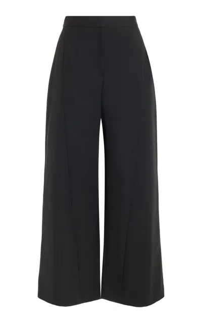 The Row Roysin Wide-leg Wool Trousers In Black