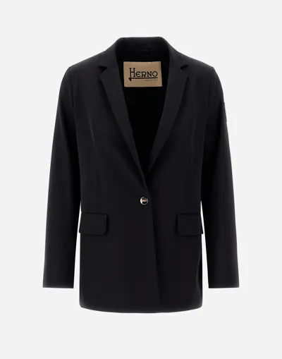 Herno Women's Easy Suit Stretch Blazer In Black