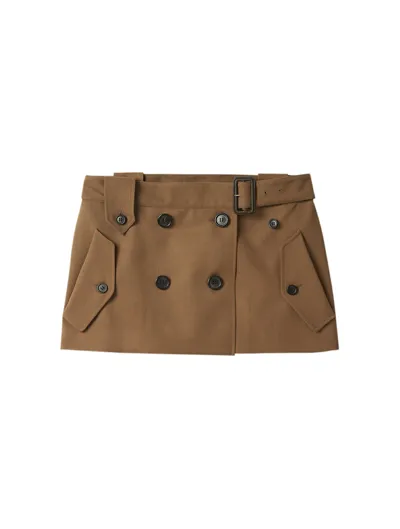 Miu Miu Gabardine Skirt In Brown