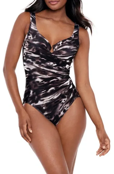 Miraclesuit Tempest Escape One-piece Swimsuit In Black/brown