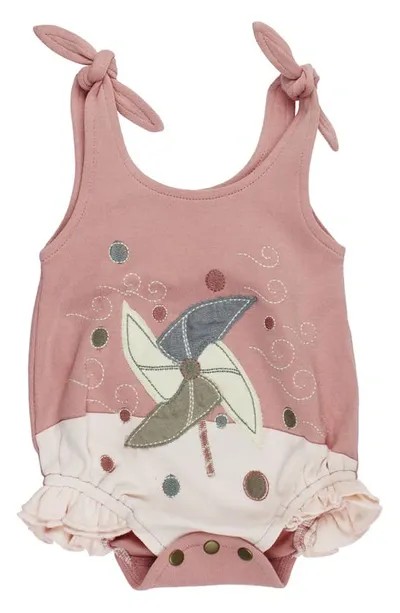 L'ovedbaby Pinwheel Appliqué Sleeveless Organic Cotton Bodysuit