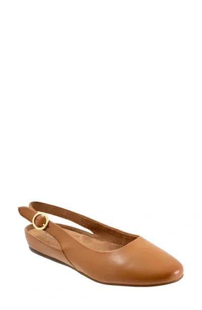 Softwalk Sandy Slingback Flat Sandal In Luggage