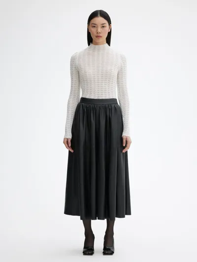 House Of Dagmar Leather Skirt In Black