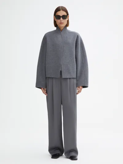 House Of Dagmar Short Doublé Jacket In Grey Melange