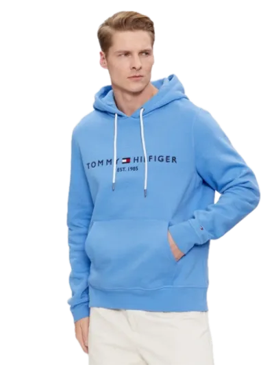 Pre-owned Tommy Hilfiger Sweatshirt Blau Kapuze Mw0mw11599 Gr.s Aus 100% Baumwolle