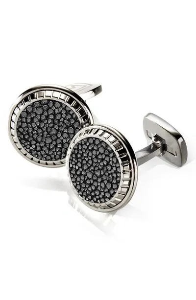 M Clip M-clip Stingray Cuff Links In Black