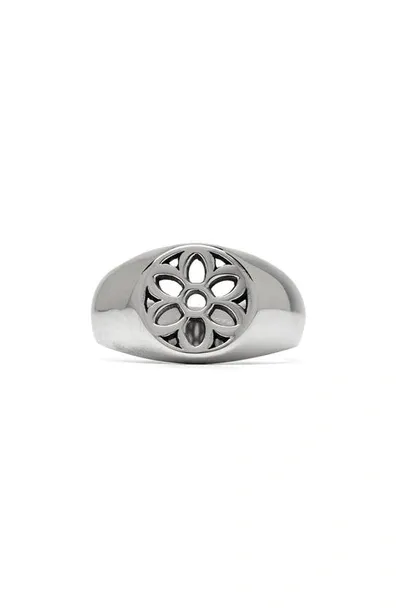 Good Art Hlywd Rosette Signet Ring In Silver