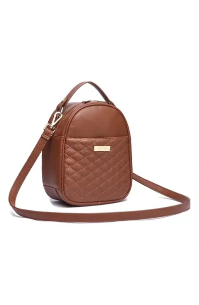 Luli Bebe Kids' Monaco Faux Leather Snack Bag In Caramel Brown