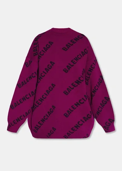 Balenciaga Sweater In Purple/black