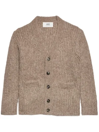 Ami Alexandre Mattiussi Ami Paris Sweaters In Beige