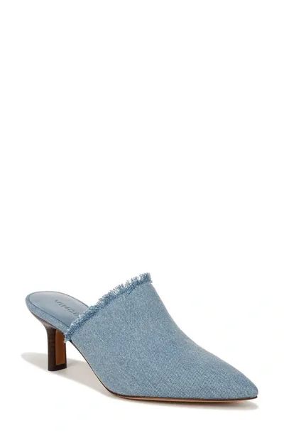 Vince Penelope Frayed Denim Mules