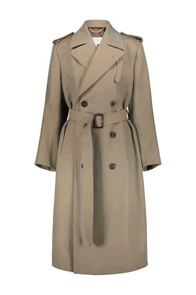 Maison Margiela Double-breasted Trench Coat Clothing In Brown