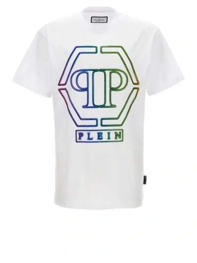 Philipp Plein Rhinestone Logo T-shirt In White