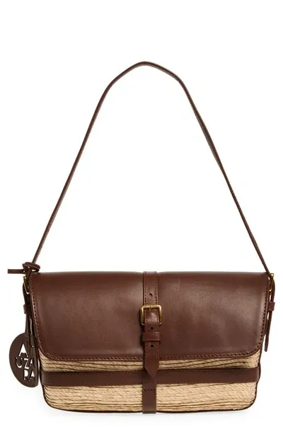 Altuzarra Watermill Caged Straw Shoulder Bag In Natural Praline