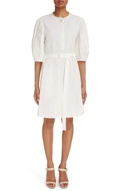 Chloé Organic Cotton Poplin Dress In Buttercream