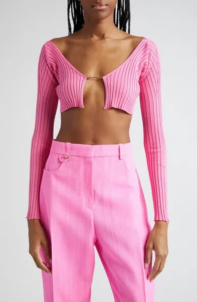 Jacquemus Pink Le Chouchou 'la Maille Pralu' Cardigan