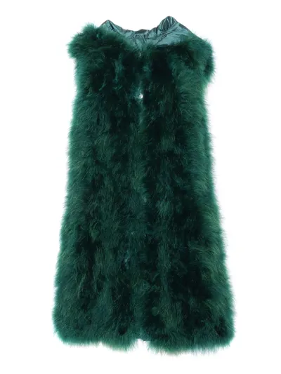 Ermanno Ermanno Scervino Natural Feather Vest In Green