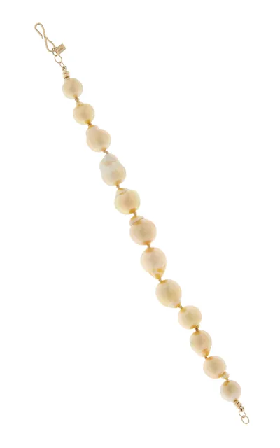 White/space Beatrice 14k Yellow Gold Baroque Pearl Bracelet