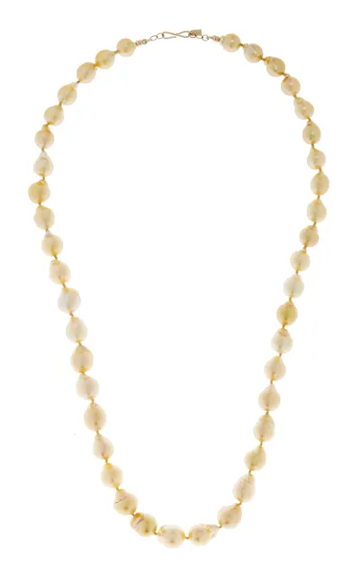 White/space Beatrice 14k Yellow Gold Baroque Pearl Necklace