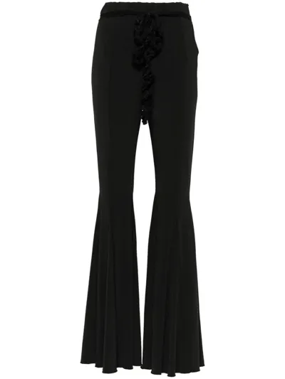 Rotate Birger Christensen Rotate Slinky Flared Pants In Black  