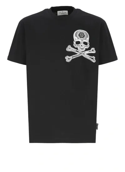 Philipp Plein Skull And Bones T-shirt In Black