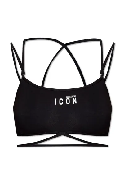 Dsquared2 Icon Bandeau Sport Bra In Black