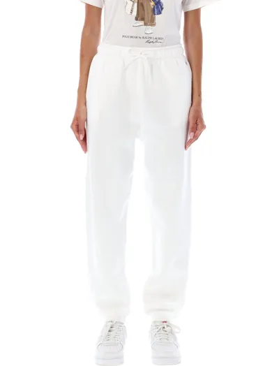 Polo Ralph Lauren Logo Embroidered Drawstring Track Pants In Weiss