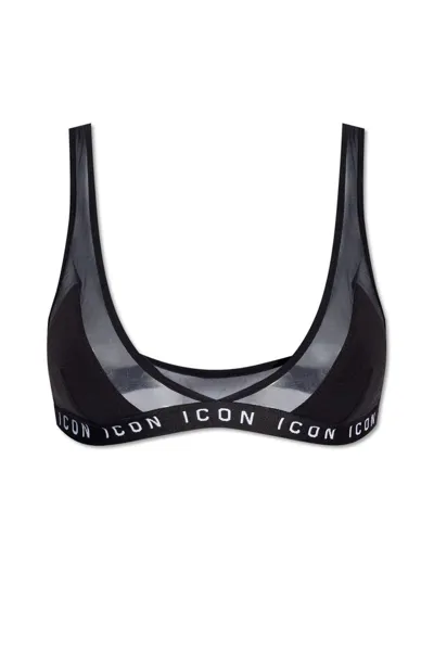 Dsquared2 Icon Triangle Bra In Black